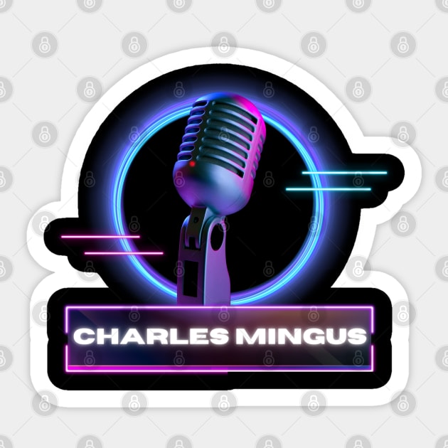 Charles Mingus  // Old Mic Sticker by Mamamiyah